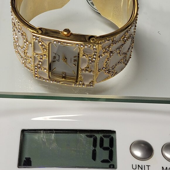 OSIROCK Sequin Gold Sparkly Cuff Bangle Watch - Picture 10 of 13